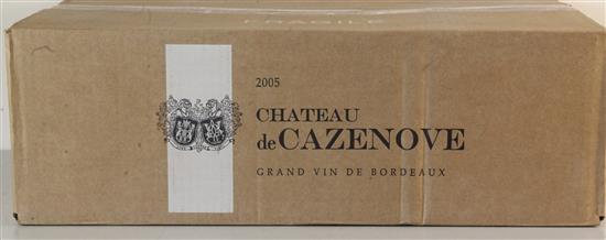 A case of twelve bottles of Chateau de Cazenove, 2005